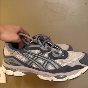 ASICS Cream and Gray Running Shoes